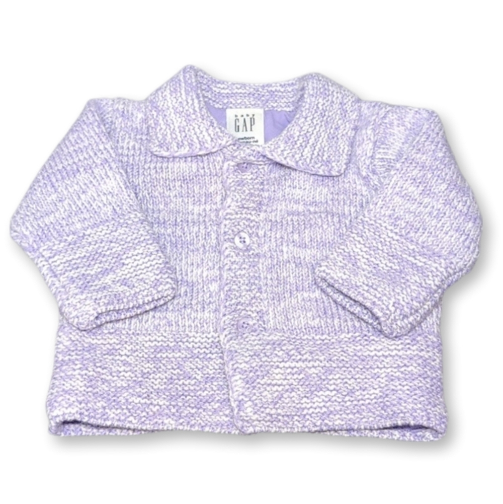 Baby GAP Wool Knit Jacket Buttoned Sweater Purple Size 3-6 m 12-17 lb